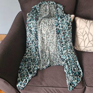 Blue animal print kimono